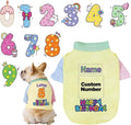 Custom Dog Birthday Shirt,Personalized Pet Apparel Print with Name Age Number,Pet Birthday Outfit,Lightweight Breathable Cotton Vest for Small Medium Large Dogs Cat (Dopamine Yellow, Medium)