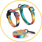 Cat Harness and Leash Set - Escape Proof Adjustable Cat Harness, Comfortable Soft Lightweight, Use Safe & Easy, Walking Travel Kitten Harness for Small Medium Large Cats (Yellowstone Park)