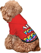 Personalized Dog Hoodie Custom Hooded Pet Warm Pullover Sweatshirt with Name Number Clothes for Chihuahua Pupppy Kitten Hoodies Puppy Soft Sweater Winter Small Dogs Cats, Red, L,