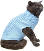 Stretchy Cat Sweater - 17 Colors & 6 Sizes | Snug Winter-Ready Knit for Boy/Girl Cats & Kittens(Blue, Small)