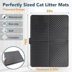 UPSKY Cat Litter Mat, Large Kitty Litter Trapping Mat Soft on Kitty Paws, Litter Box Mat Keep Floor Clean, 31" x 24" Waterproof and Washable Trapping Mats Catcher Pad for Scatter Control