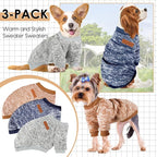 3 Pack Dog Sweaters for Small Dogs Girl Boy Winter Fleece Clothes Warm Soft Dog Sweatshirt Outfit for Dogs Cats Pet Apparel