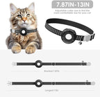 Cat Tracker, Lightweight GPS Tracker Compatible with Apple Find My App(Only iOS), Waterproof Cat Tracker Collar with Bell and Safety Elastic Buckle, No Monthly Fee Pet Trackers for Pets, Kids (Black)