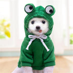 Warm Dog Winter Clothes Cute Fruit Dog Coat Hoodies Fleece Pet Dogs Costume Jacket for French Bulldog Chihuahua Ropa para Perro(Green,L)