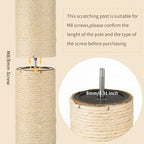 2 Root Cat Scratching Post Replacement 15.75x3.54 Cat Tree Scratch Post Replacement Natural Sisal Pole Cat Scratch Post Refill Pole Part with M8 Screws for Kitten Tree Tower Cat Furniture Accessories