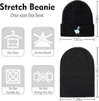 Funny Beanies Warm Knit Hats Fall Winter Black Hip Pop Knit Hat Cap for Women Men