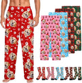 Custom Couple Pajama Pants Sock with Funny Face, Personalized PJ Anniversary Birthday Women Men Pants