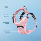 Voyager Step-in Pet Harness - All Weather Mesh, Adjustable Step in Harness for Cats and Dogs by Best Pet Supplies - Pink, S
