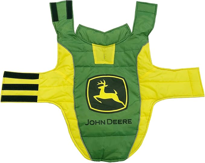 Pets First John Deere Puffer Vest for Dogs & Cats, Size Medium. Warm, Cozy, and Waterproof Dog Coat, for Small and Large Dogs/Cats. Best Licensed PET Warming Sports Jacket
