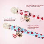 Cat Collar, 2Pack Valentine's Day Cat Collars-Cute Breakaway Cat Collar with Bell & Pendant, Sweet Heart Kitten Collars Pink Hearts with Safety Buckle for Girl and Boy Cats, 7-12Inch