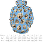 Artsadd Custom Face Unisex athletic Pockets Sweatshirt Loose Hoodie Custom Christmas Long Sleeve Sweatshirt Hooded Pullover