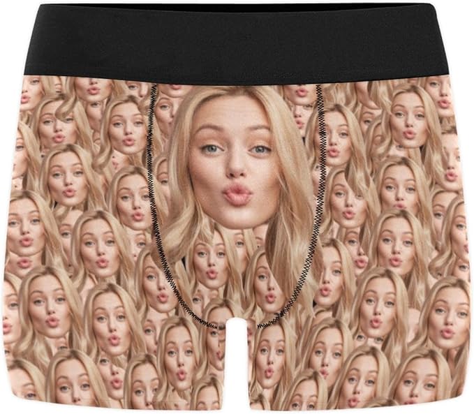 M YESCUSTOM Custom Boxers Briefs for Men Personalized Boxers with Face Mens Funny Underwear with Photo XS-5XL