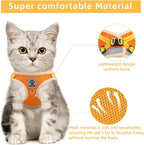 Cat & Dog Vest Harness - All Weather Mesh, Reflective Strap, Step-in Adjustable for Small Cats & Dogs (Orange, Small)