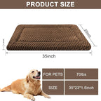 Dog Bed Mat,Reversible & Ultra Soft Kennel Pad-Machine Washable Pet Bed for Dogs & Cats-All-Weather Crate Liner for Crates,Carriers & Travel (Dark Brown, 35" L x 23" W x 1.5" Th)