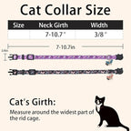 Cat Collar Breakaway, 2 Pack Cotton Cats Collars with Bells, Cute Butterfly Shaped for Girl Boy Kittens, Purple and Black