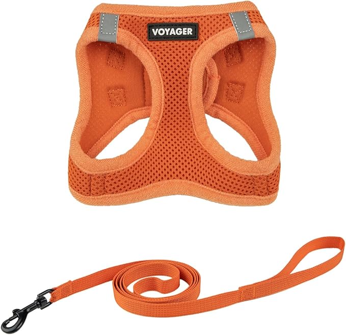 Voyager Step-in Pet Harness - All Weather Mesh, Adjustable Step in Harness for Cats and Dogs by Best Pet Supplies - 307S Orange, XXXS