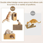 EHEYCIGA Cardboard Cat Scratcher House, 23-Inch Corrugated Cat Scratcher for Indoor Cats, Extra Large Scratching Board Pad, Brown