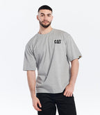 CAT Men's Trademark T-Shirts with Shape-Retention Rib Trim Spandex, Tagless Neck, and Cat Logo on Left Chest