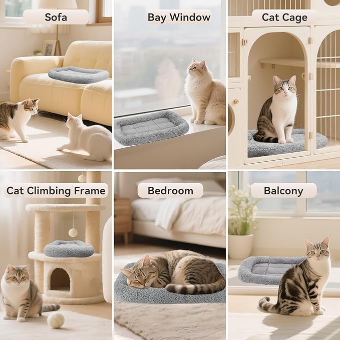 Cat Bed Washable Indoor Cat Cushion Bed, Soft and Cozy Plush Pet Bed-S