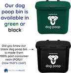 Small Hanging Wastebasket for Dog Poop in Green (Holds 7-14 Bags)