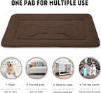 JoicyCo Extra Large Dog Bed Soft Dog Crate Pad Mat, 48 in Non-Slip Bottom Washable Dog Sleeping Mattress Pet Beds Cat Bed Kennel Pad, Dark Brown