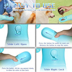 2-in-1 Dog Water Bottle Portable, Food Grade Travel Dog Bowls with Food Container, 19Oz Dog Water Bowl Dispenser, Hiking Essentials, Puppy Stuff Dogs Accessories Girl Boy (Blue)