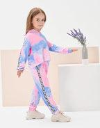 Toddler Baby Girls Clothes Long-sleeve Tie Dye Hoodie Sweatshirt Pants Hooded Outfit Set