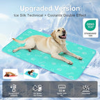 BEAUTYZOO Upgraded Dog Self Cooling Mat Ice Silk Chill Pads for Small Medium Large Dogs Q-MAX＞0.43- Summer Reusable Pet Training Pad - Absorbent Non-Slip Cool Mat for Kennels, Crates, Beds, 18" x 24"