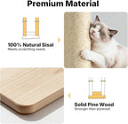 Veehoo Cat Wall Shelves, 28.3" Cat Wall Climber with Dual Sisal Scratching Posts and Carpeted Perch, Cats Wall Scratcher Furniture for Climb, Play and Rest