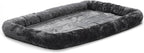MidWest Homes for Pets QuietTime Dog Bed – Gray Faux Fur Bolster, Ultra-Soft and Machine Washable, Fits 48-Inch Crates and Carriers, for Extra-Large Breed Dogs