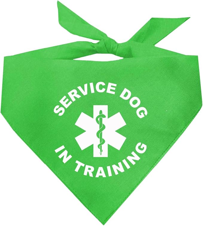Service Dog in Training Dog Bandana (Lime Green, OS 289)