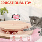 45'' Tall Cat Scratching Post,3.5Inch Diameter Sisal Rope Scratching Post for Indoor Cats Adults Kittens,Cat Scratcher with Interactive Ball Toys Self Groomer Brush for Large Cats (pink-45inch)