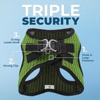 Best Pet Supplies - All Weather Mesh/Plush, Reflective, No Pull Harness for Small, Medium Dogs, Cats - Secure with Hook & Loop Fastener, Buckle, Double D-Rings - Lime Green 2-Tone, M