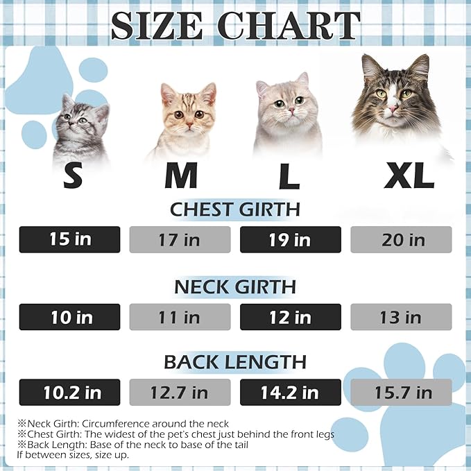 EXPAWLORER Plaid Cat Hoodie - British Style Warm Cat Sweater Shirt with Leash Hole,Pet Clothes Outfits,Winter Coat Apparel for Puppy Cats Girl Boy-Kitten Apparel,Blue M