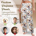 Custom Couple Pajama Pants Sock with Funny Face, Personalized PJ Anniversary Birthday Women Men Pants
