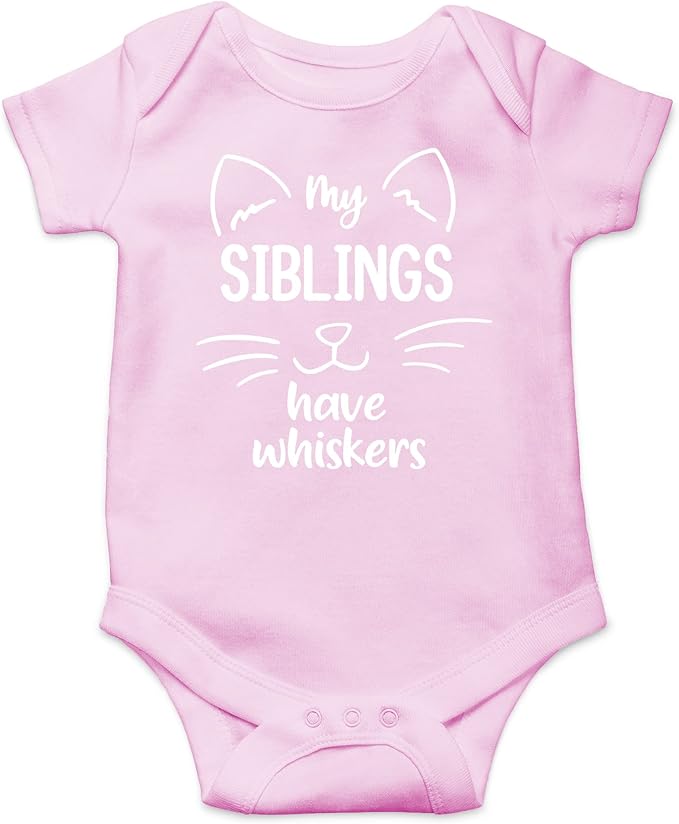 AW Fashions My Siblings Have Whiskers Baby Bodysuit Funny Cute Infant Outfit Romper Clothing Boys Girls