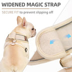 PUPTECK Soft Mesh Dog Harness Small Sized and Leash Set Pet Puppy Cat Comfort Padded Vest No Pull Harnesses, Beige Plaid, Openable Neck, New M