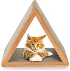 Nicunom 3-Sided Vertical Cat Scratching Post, Cat Scratcher Foldable, Triangle Cat Scratching Board, Multiple Angle Scratch Pad, 6 Usable Sides Recyclable Cat Scratcher Cardboard for Indoor Cats