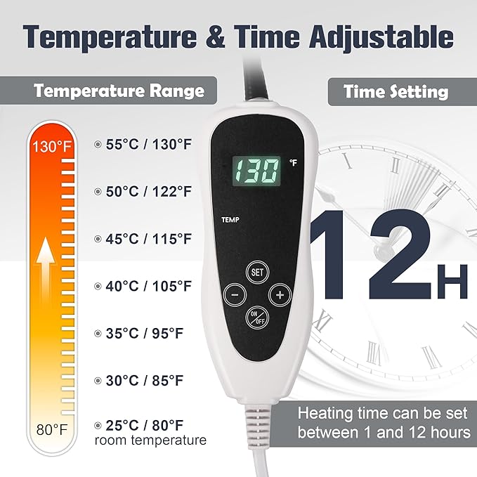 Newget Cat Heating Pad, Waterproof Pet Heating Pad for Cats Dog Indoor, 11 Adjustable Temperature Cat Warming Bed Mat with Timer, Indoor Heated Bed with Chew Resistant Cord (M: 28'' L X 18'' W)