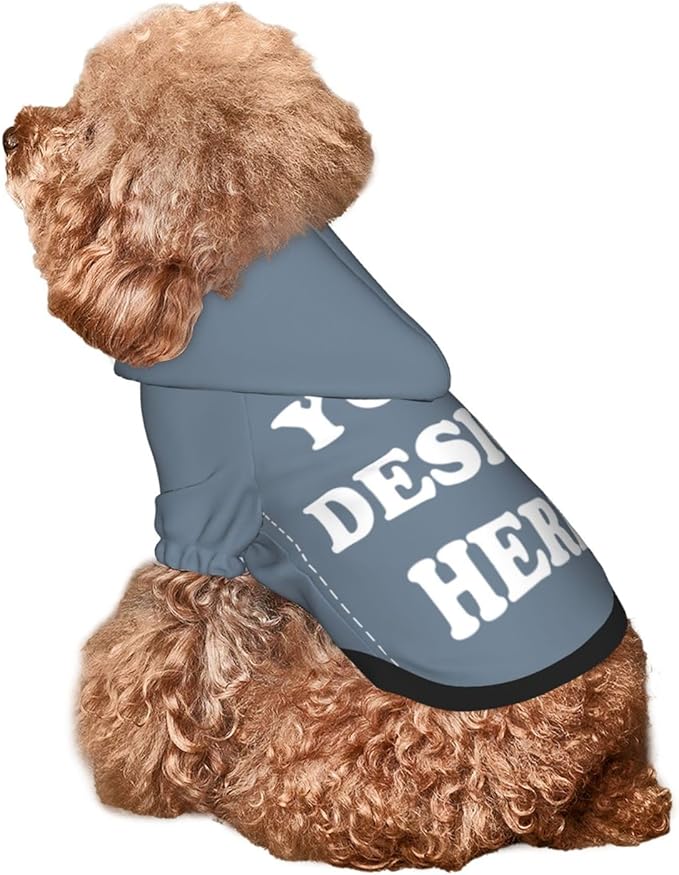 Personalized Chihuahua Dog Hoodie, Custom Pet Warm Sweatshirt Costume with Name Number Photo, Customize ID Clothes for Pupppy Kitten Dogs Cats, SlateGray, M