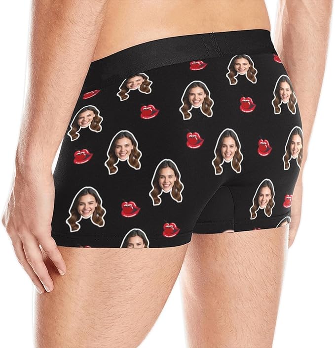 M YESCUSTOM Custom Boxers Briefs for Men Personalized Boxers with Face Mens Funny Underwear with Photo XS-5XL