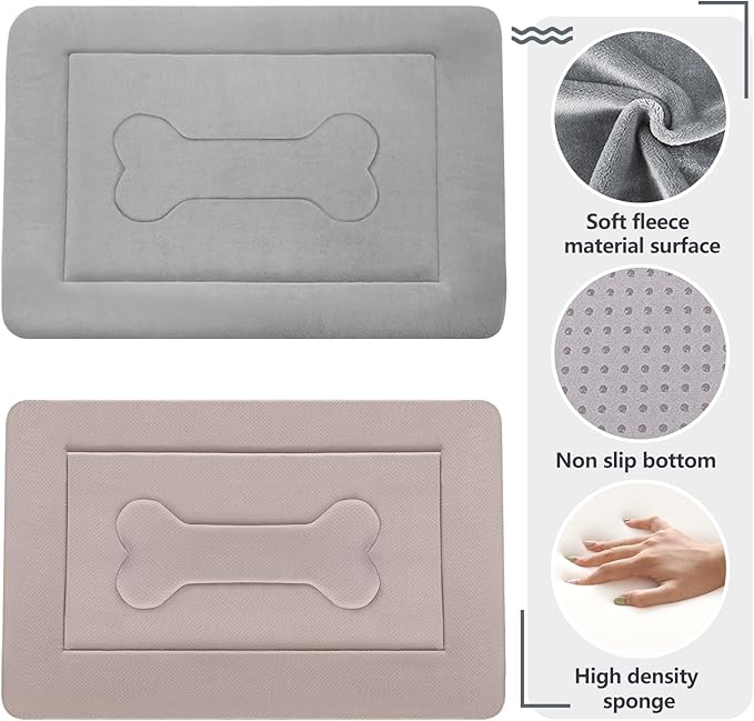 JoicyCo Large Dog Bed Soft Dog Crate Pad Mat 42 in Non-Slip Bottom Washable Dog Sleeping Mattress Pet Beds Cat Beds Kennel Pads