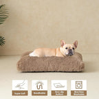 EHEYCIGA Fluffy Dog Crate Bed for Medium Dogs, Plush Faux Fur Crate Pad, Calming Anti Anxiety Medium Dog Bed for Crate, Washable Soft Warm Mat with Non-Slip Bottom, Camel