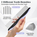 2PCS Self Cleaning Slicker Brush & Dog Comb - Skin Friendly Deshedding Grooming Tool for Dogs, Cats and Small Animals, Professional Deshedding Tool for Long and Short Haired Pets (Light Purple)