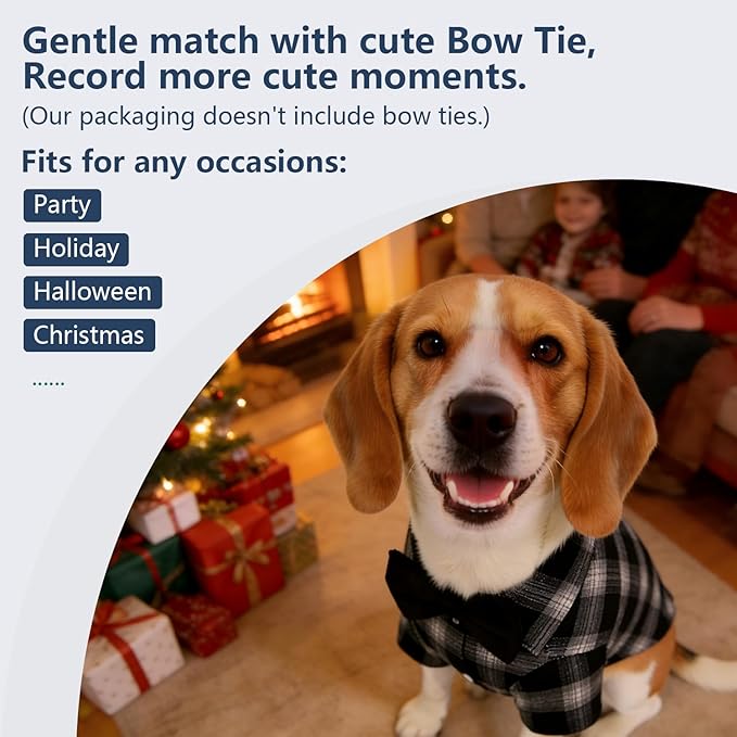 Koneseve Dog Shirt, Pet Plaid Clothes Shirt T-Shirt Sweater Matching Breathable for Small Medium Large Dog Cat Puppy Adorable Casual Cozy Halloween Thanksgiving Christmas Costumes (Blue; 6XL)