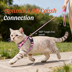 Dooradar Cat Harness and Leash Set, Escape Proof Safe Adjustable Kitten Vest Harnesses for Walking, Easy Control Soft Breathable Mesh Jacket with Reflective Strips for Cats, Pink, XS