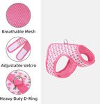 Mile High Life Dog Harness, Air Mesh Floral Vest Harness for 20 lbs Small Dogs & Cats, Easy Get on Adjustable Easy Closures Both Neck and Chest(Pink Flower, S Chest 16"-18")
