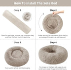 Dog Bed for Small Medium Large Dogs Cats, 20 inch Calming Washable-Round Cozy Soft Pet Bed for Puppy and Kitten with Slip-Resistant Bottom