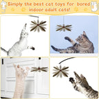 8 Pcs Cat Feather Propeller Refills Propeller Interactive Cat Toy Refills Kittens Toy Feather Replacement Wand Teasers Attachments for Kittens Wand (Cute)