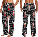 Custom Couple Pajama Pants Sock with Funny Face, Personalized PJ Anniversary Birthday Women Men Pants
